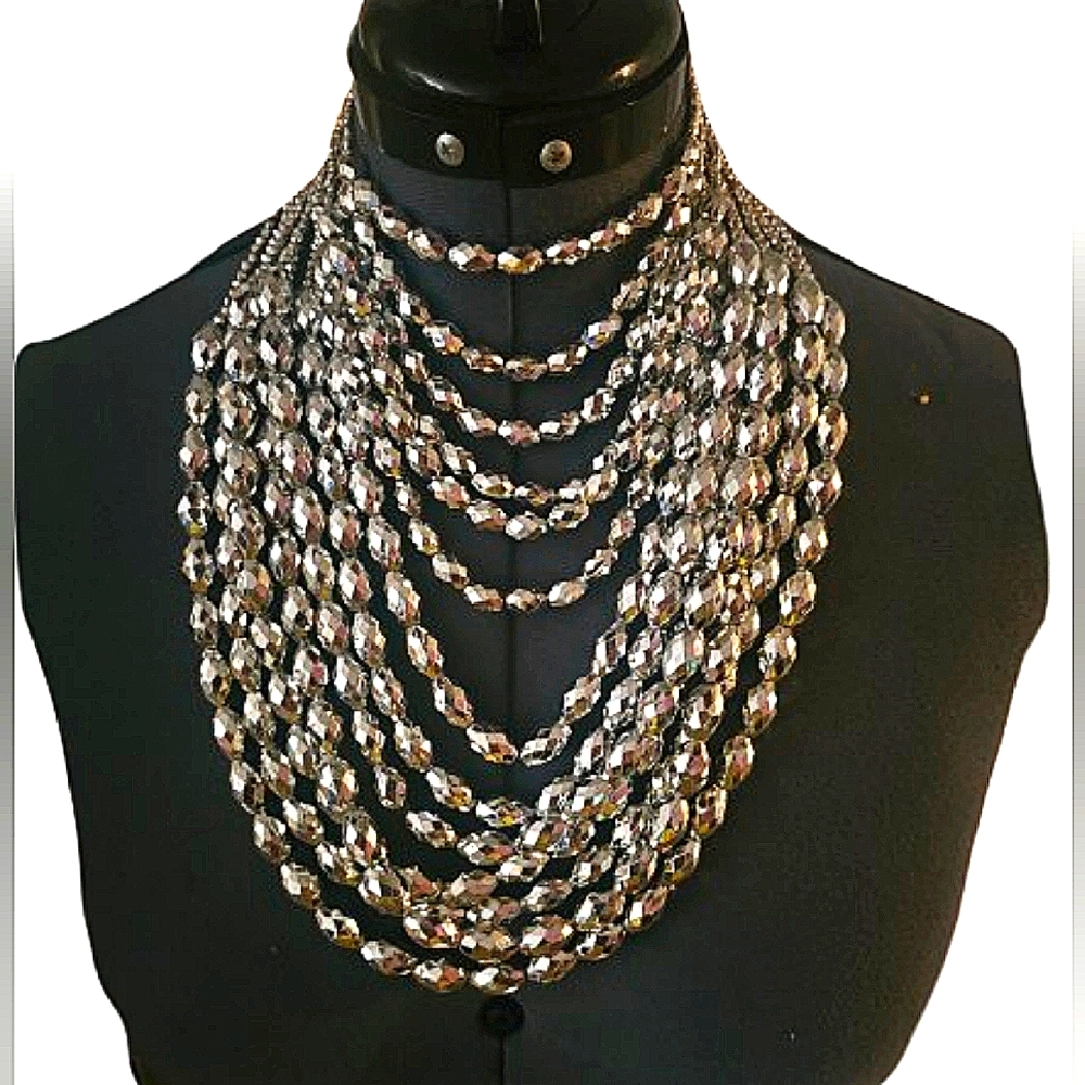 Dazzling Silver Multi-Layer Necklace